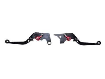 Set 2 manete frana si ambreiaj reglabile Yamaha FZ6 04-10 FZ8 11-15 MT07 14-16 MT09 14-16 FZ1 06-15, culoare negru rosu