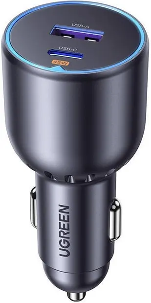 Încărcător auto Ugreen - EC701, USB-A/C, 63W, gri