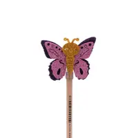 Creion figurină Fluture mov aripi roz 22cm