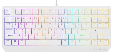 Tastatură mecanică Genesis - Thor 230 TKL, Outemu Brown, RGB, alb