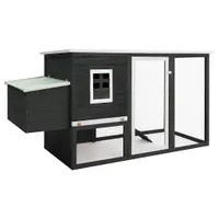 vidaXL Coteț de păsări de exterior, casă găini cu 1 cuibar, gri, lemn