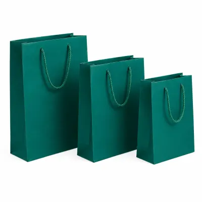 Pungi cadou dreptunghiulare uni - verde (set 12 buc)