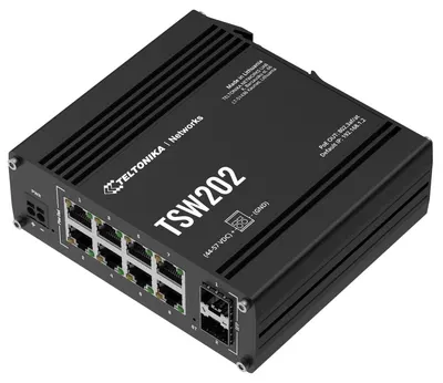 Switch Teltonika - TSW202, 8-porturi, PoE+, negru