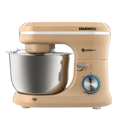 Mixer cu bol Daewoo DHM150R, 1600 W, 10 viteze, capacitate bol 4.5 L, tel, carlig framantare, palete amestecare, Crem