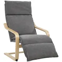 HOMCOM Fotoliu Modern de Relaxare cu Suport Pentru Picioare, Scaun Spațios, Gri Închis | Aosom Romania