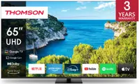 Televizor smart Thomson 65UG5C14, 65'', 4K, DLED, UltraHD, HDR10, 2x10W Dolby, Google TV, Swivel Stand, negru