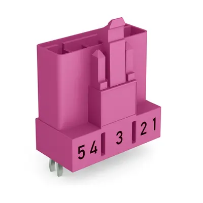 Plug for PCBs; straight; 5-pole; Cod. B; pink