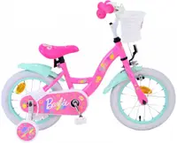 Bicicleta pentru copii EL Barbie 14 inch, frana de mana pe roata fata, scaun si ghidon reglabil, cosulet pe ghidon, roti gonflabile, stopuri reflectorizante