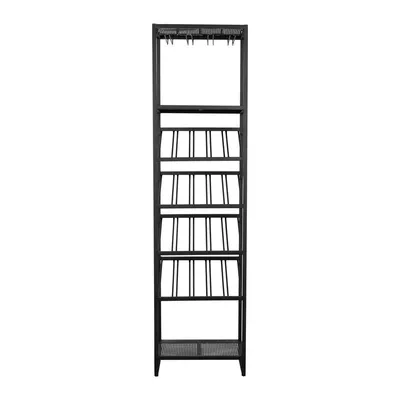 Dulap vinotecă neagră număr sticle 20, 48x180 cm Cantor - Zuiver