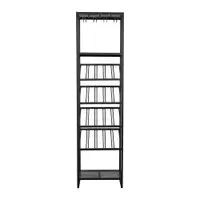 Dulap vinotecă neagră număr sticle 20, 48x180 cm Cantor - Zuiver