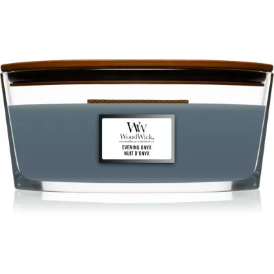 Woodwick Evening Onyx lumânare parfumată cu fitil din lemn (hearthwick) 453 g
