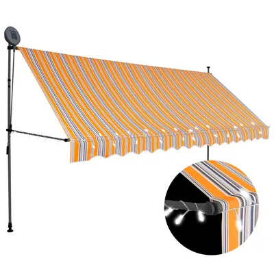 Gossi copertina retractabila manual cu led, galben & albastru, 350 cm