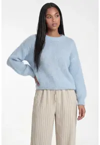 Pulover dama M1328 - albastru - croiala regular - maneci lungi