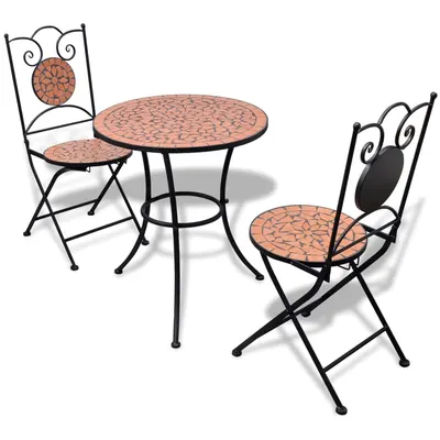 Gossi set mobilier bistro, 3 piese, caramiziu, placi ceramice