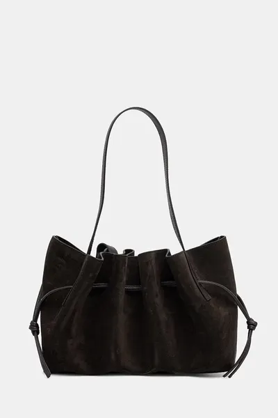 Yuzefi hobo bag pentru femei din piele întoarsă SCALLOP SHOULDER
