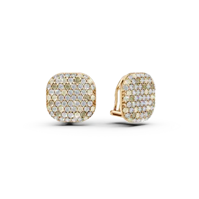 Cercei din aur galben cu diamante multicolore de 3.89ct