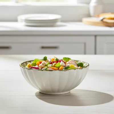 Bol de salată Morello - Lemons, 16 cm, Margine verde