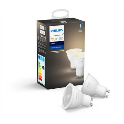 Set de 2 becuri Philips HUE LED Bluetooth 5.2W 2700K GU10 15.000h