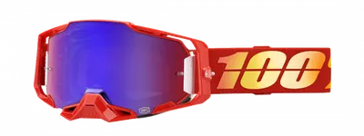 Ochelari cross atv 100% Armega Nuketown, lentila oglinda, culoare rama rosu