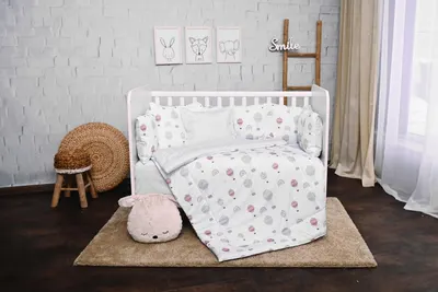 Set lenjerie pat 7 piese Lily bumbac ranforce Grey Baloons