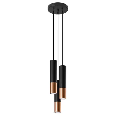 Lampa suspendata LOOPEZ 3P negru/copper