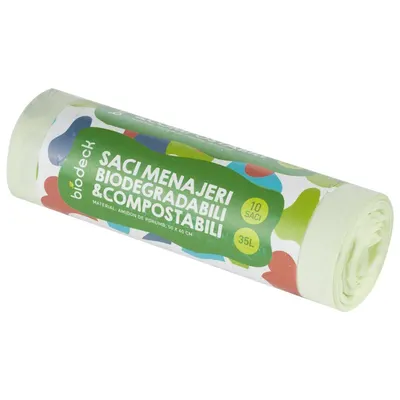 Saci Biodegradabili, Compostabili, 35 l, 10 Bucati