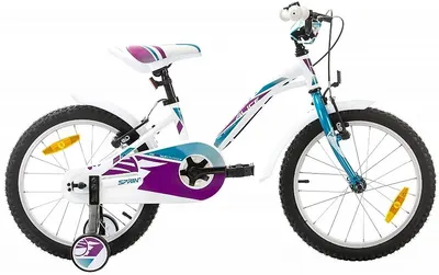 Bicicletă pentru copii SPRINT - Alice, 18", 210 mm, mov/alb