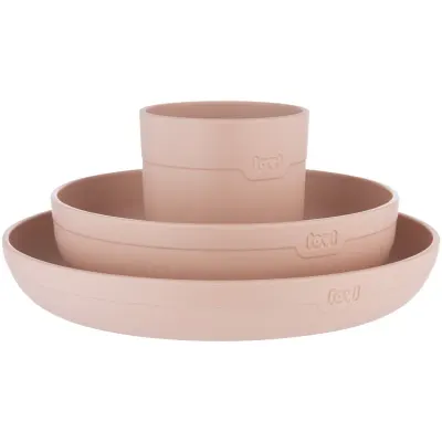 LOVI Tableware Set with Cup serviciu de masă pentru copii Nude 3 buc