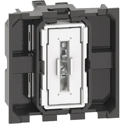 Intrerupator simplu, borne automate, iluminabil 2M Bticino Living Now K4001M2A, alb, negru