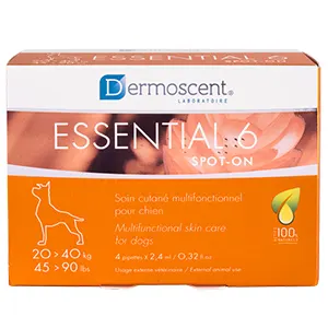 Dermoscent Essential 6 spot-on tratament pentru animale de companie 20-40 kg: 4 pipete, acizi grași esențiali