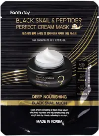 FarmStay Mască facială hrănitoare Black Snail & Peptide9, 23 ml