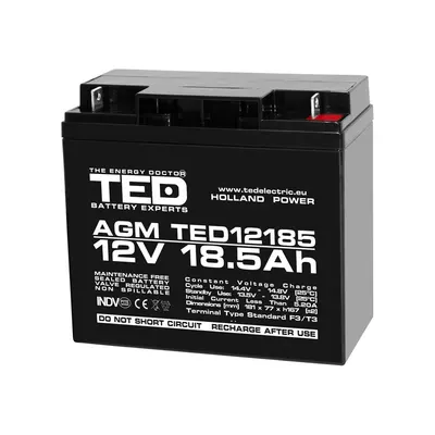 Acumulator TED AGM TED002778, 12 V, 18.5 Ah