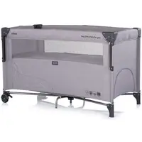 Patut pliabil Chipolino Relax platinum linen cu laterala culisanta