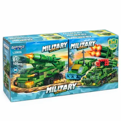 Set 8 jocuri constructie vehicule militare interconectabile, modele multiple, copii Engros