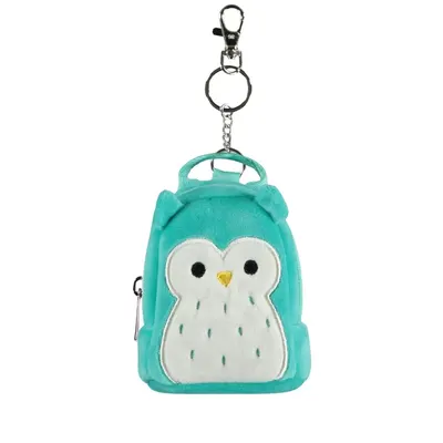 Breloc mini-rucsac, Squishmallows, bufnița Winston, turcoaz pastel, 11x9x5 cm, brand Difuzed
