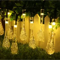 Ghirlanda solara decor exterior, 20 LED-uri forma lacrima, 3000K, 30 lm, baterie 600mAh, lungime totala 485 cm