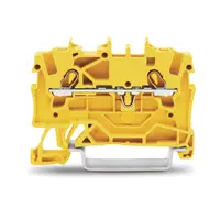 2-conductor through terminal block; 1.5 mm²; suitable for Ex e II applications; side and center marking; for DIN-rail 35 x 15 and 35 x 7.5; Push-in CAGE CLAMP®; 1,50 mm²; yellow
