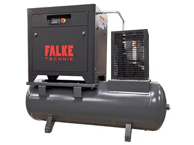 Compresor de aer profesional cu surub cu uscator de aer - 7.5kW, 1150 L/min, 8-10-13bari - Rezervor 500litri - Falke-FKTG-P-7.5-500LCOMBO