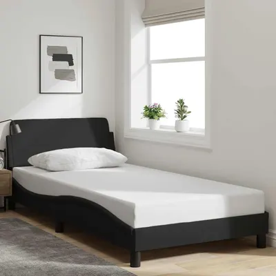 vidaXL Cadru de pat, Dover, negru, 100x200 cm, textil