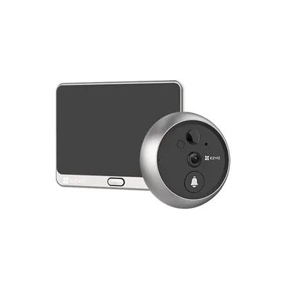 Vizor electronic cu sonerie EZVIZ CS-DP2-2K, 3 MP, 2 mm, WiFi, 2,4 GHz, acumulator 4600mAh, IR 5 m, microfon si difuzor, PIR, aplicatie mobila, slot card