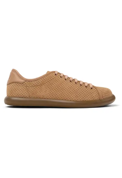 Pantofi sport de piele nabuc cu aspect perforat Pelotas Soller 27227 - Maro