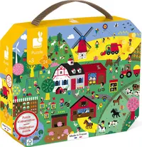 Puzzle de observatie pentru copii Janod - Ferma, 24 piese