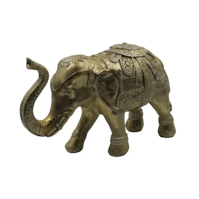 Decorațiune Feng-Shui, elefant auriu, 35x21.5x13 cm