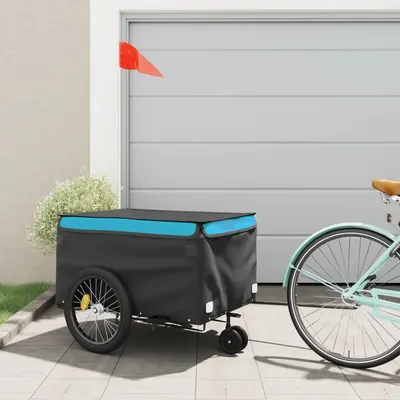 Gossi remorca pentru biciclete, negru si albastru, 45 kg, fier