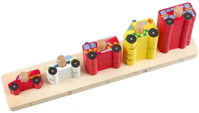 Jucărie educațională Orange Tree Toys - Șirag, mijloace de transport
