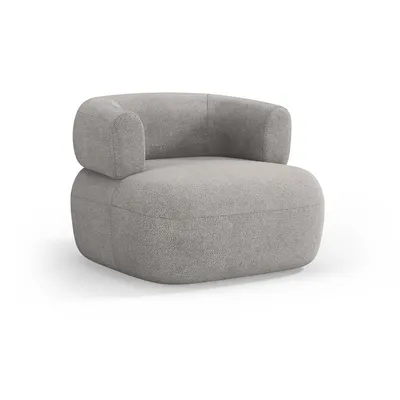 Fotoliu gri deschis cu tapițerie din stofă bouclé Jenny – Micadoni Home