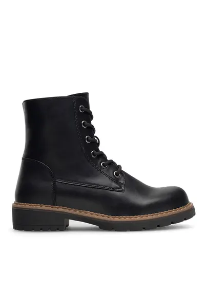 Ghete dama piele ecologica - negru - model scurt