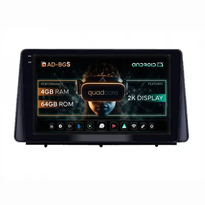 Navigatie 2K Ford Focus MK4 (2019+), Android, S-Quadcore 4GB RAM + 64GB ROM, 10.36 Inch - AD-BGS100042K+AD-BGRKIT158