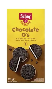Biscuiti cu crema de lapte fara gluten Chocolate O’s, 165g, Schar