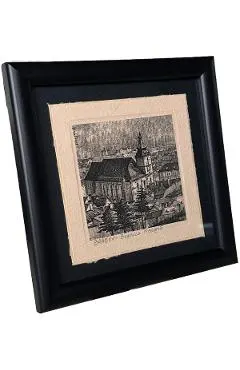 Tablou tip stampa pe hartie realizata manual: Biserica Neagra. Model 2